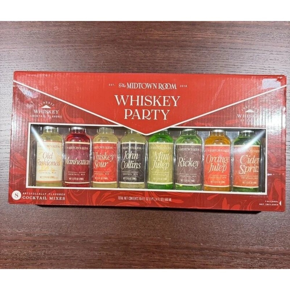 The Midtown Room Whiskey Party 8-Pc Cocktail Mixer Gift Set (NEW)